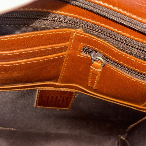 Leather tote/portfolio; never used; tan - Picture 6 of 6
